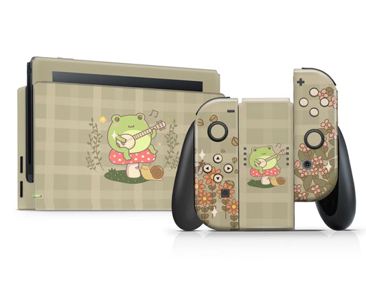 Lux Skins Nintendo Switch Cute Frog Mushroom Cottagecore Full Set Skins - Art Animals Skin