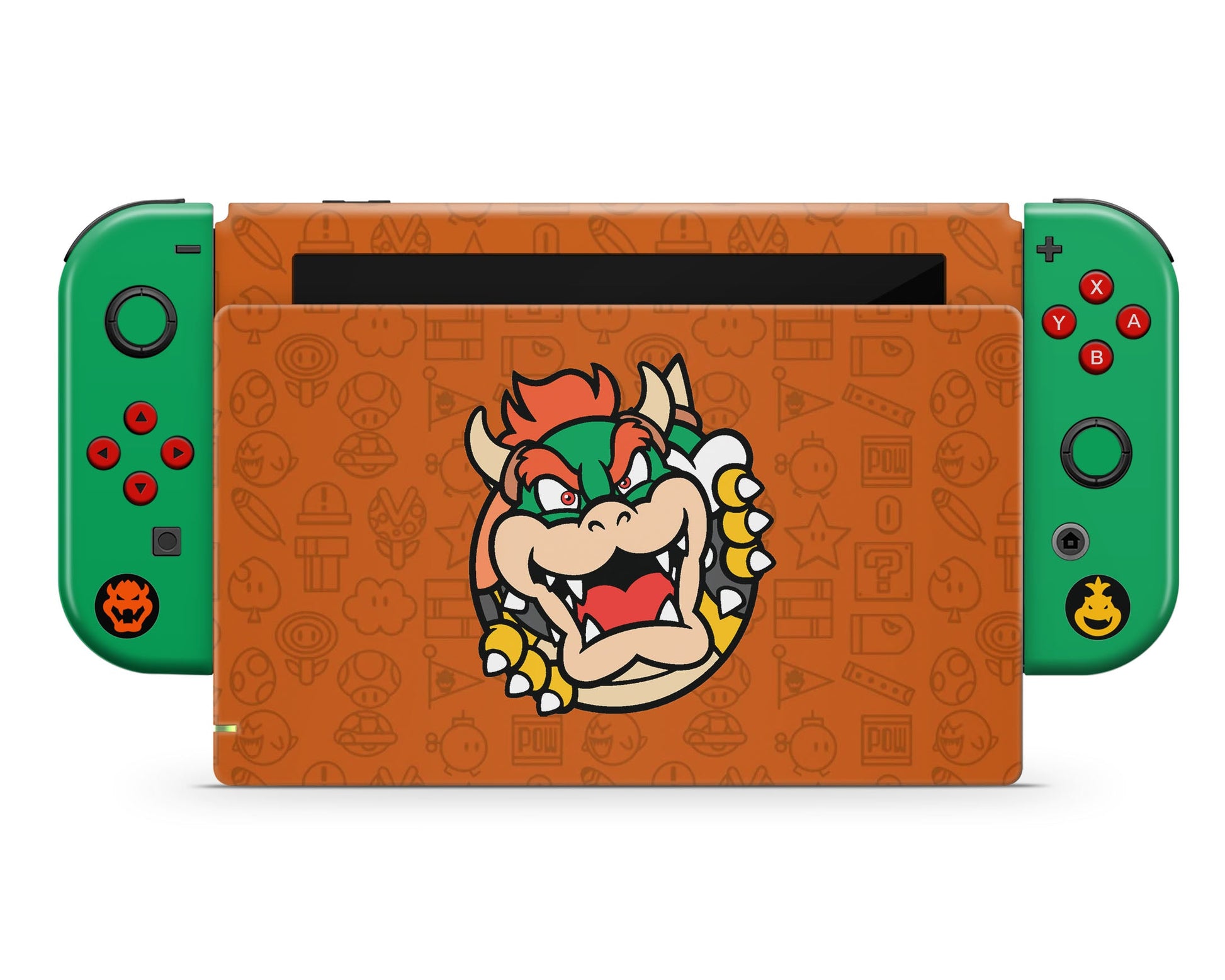 Lux Skins Nintendo Switch Bowser Minimalist Full Set Skins - Pop Culture Mario Skin