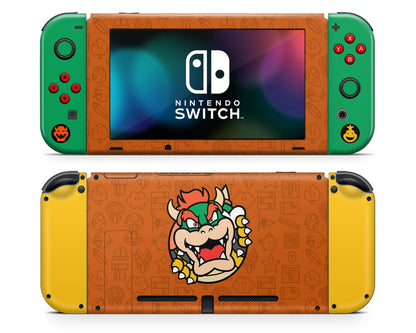 Lux Skins Nintendo Switch Bowser Minimalist Full Set Skins - Pop Culture Mario Skin