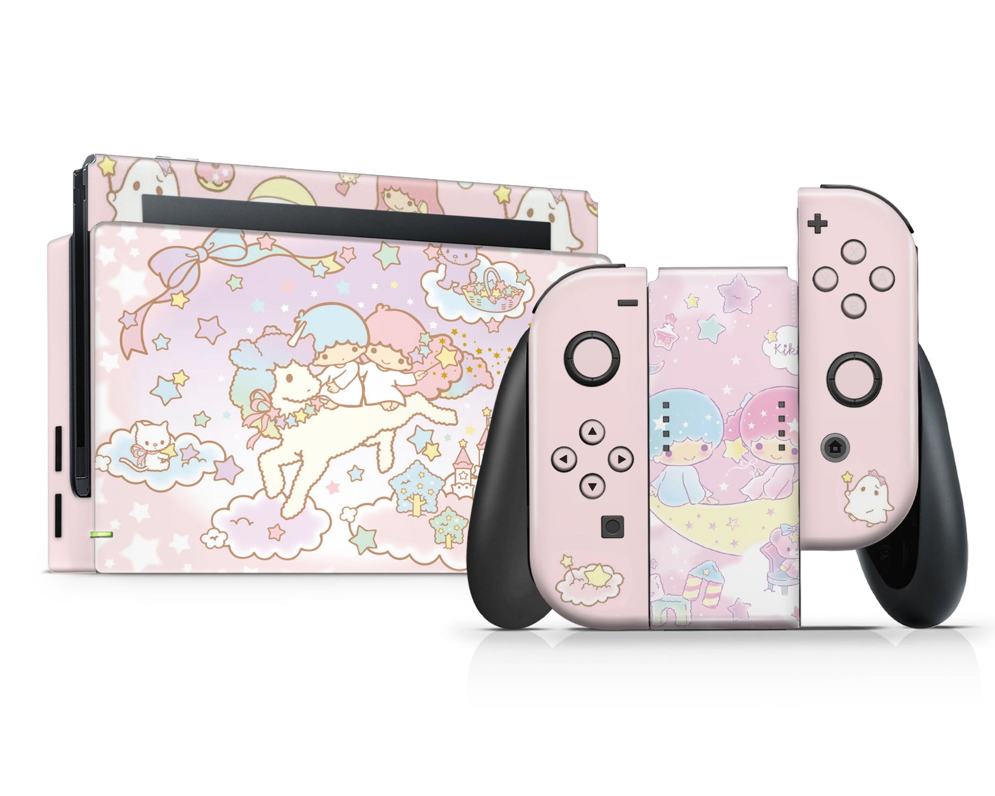 Lux Skins Nintendo Switch Little Twin Stars Pony Full Set +Tempered Glass Skins - Anime Little Twin Stars Skin