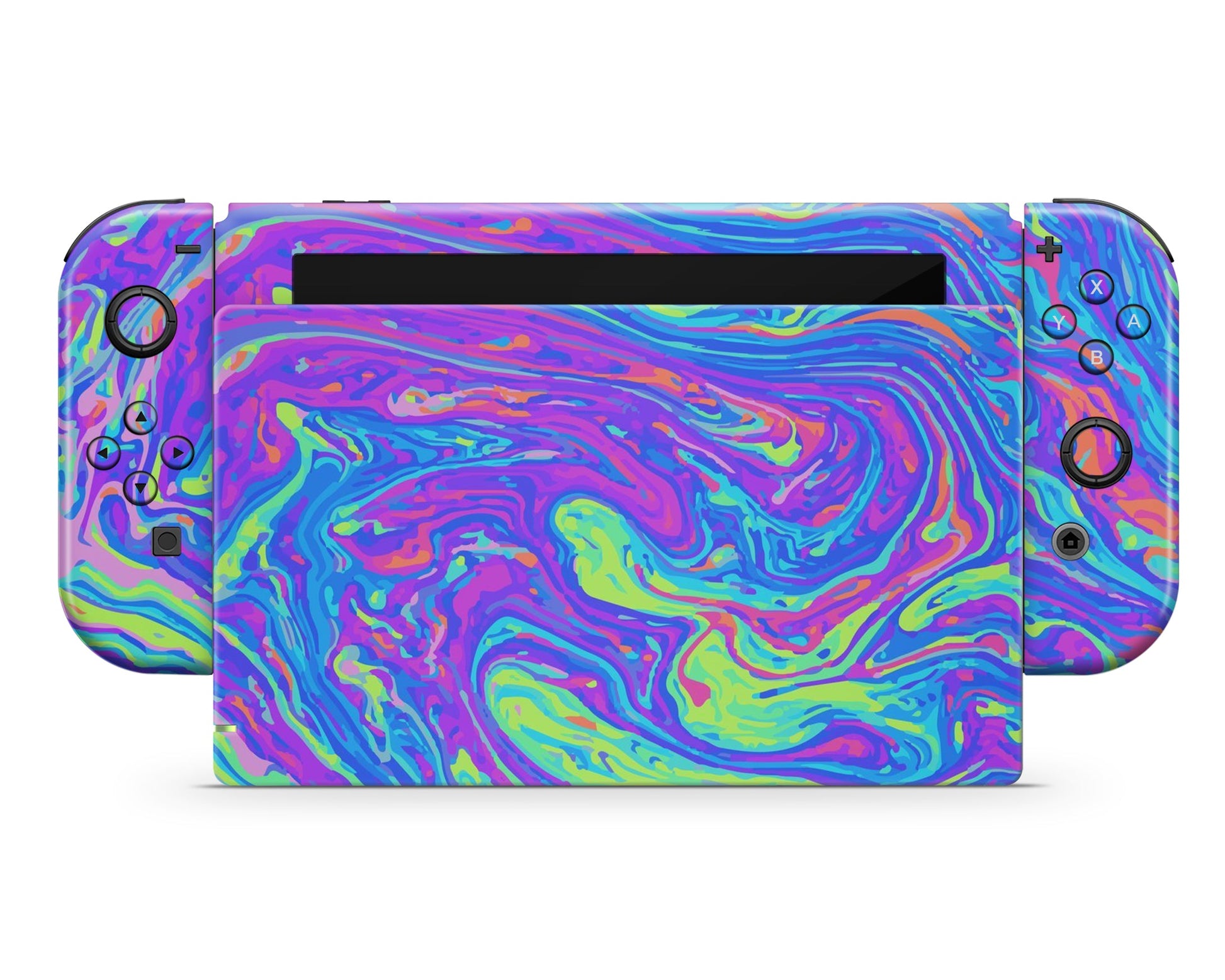 Lux Skins Nintendo Switch Trippy Space Swirls Full Set Skins - Pattern Galaxy Skin