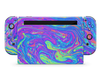 Lux Skins Nintendo Switch Trippy Space Swirls Full Set Skins - Pattern Galaxy Skin