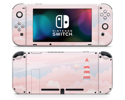 Lux Skins Nintendo Switch Dreamy Lighthouse Clouds Full Set Skins - Art Clouds Skin