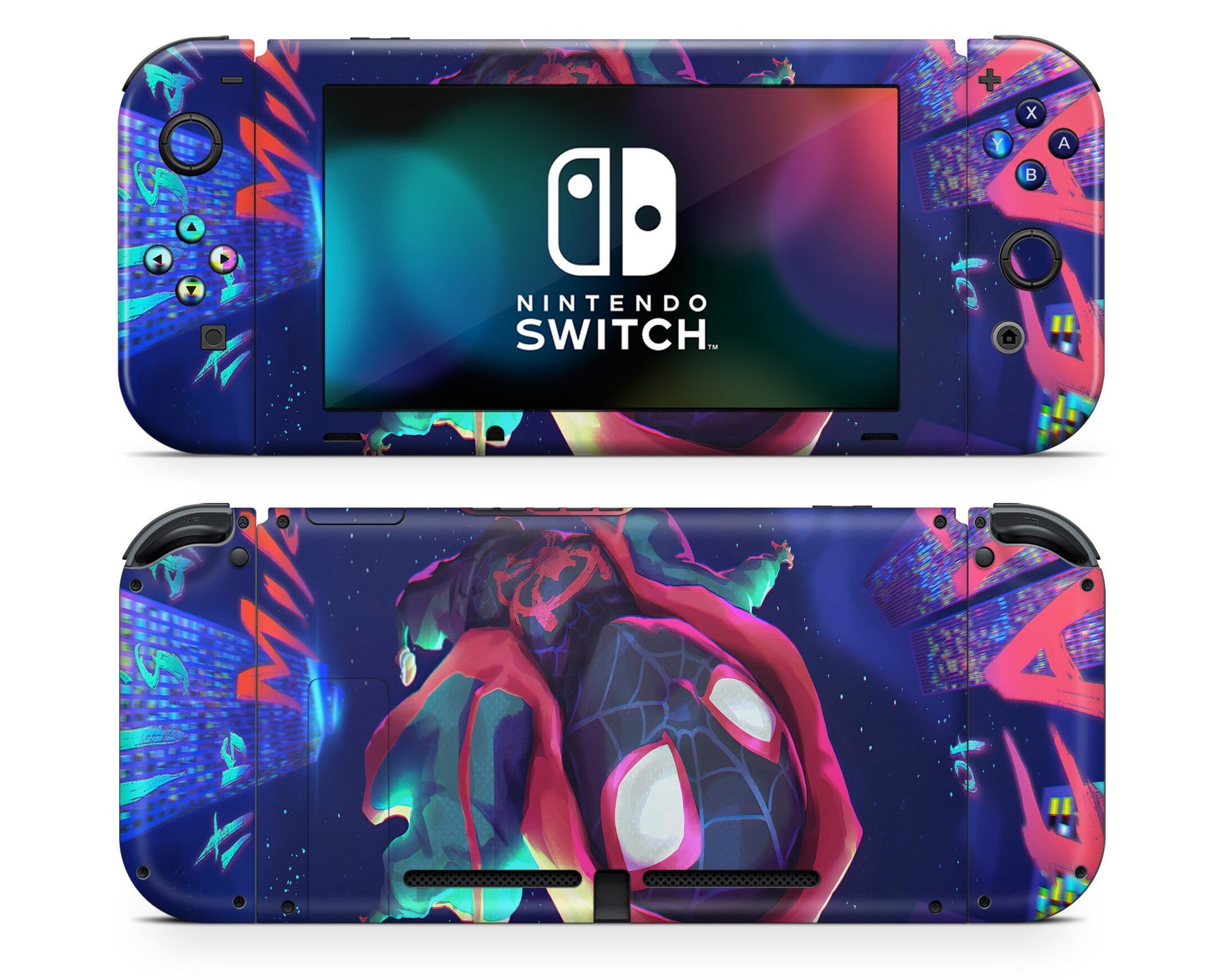 Lux Skins Nintendo Switch Spiderman Spiderverse Miles Morales Full Set Skins - Pop culture Spiderman Skin