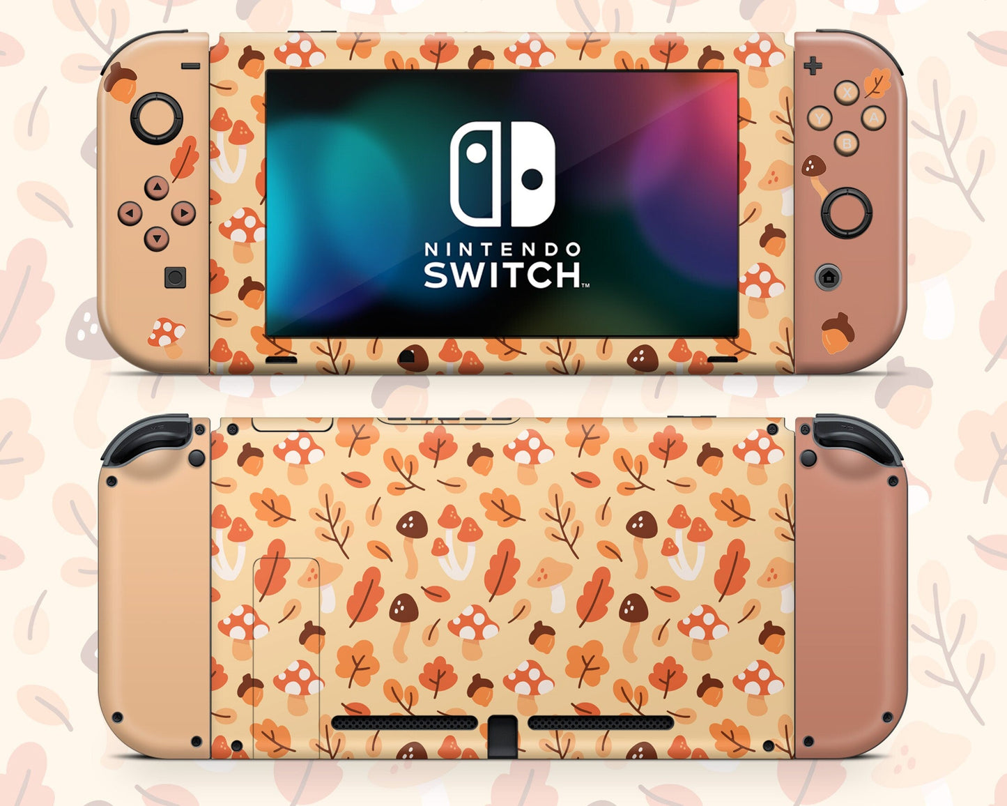 Lux Skins Nintendo Switch Cozy Fall Pattern Full Set Skins - Art Artwork Skin