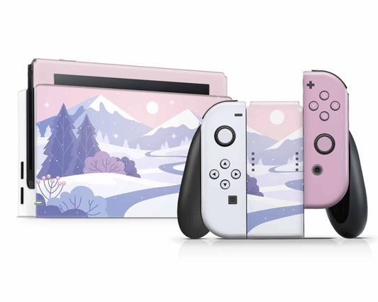 Lux Skins Nintendo Switch Dreamy Arctic Christmas Full Set Skins - Art Artwork Skin