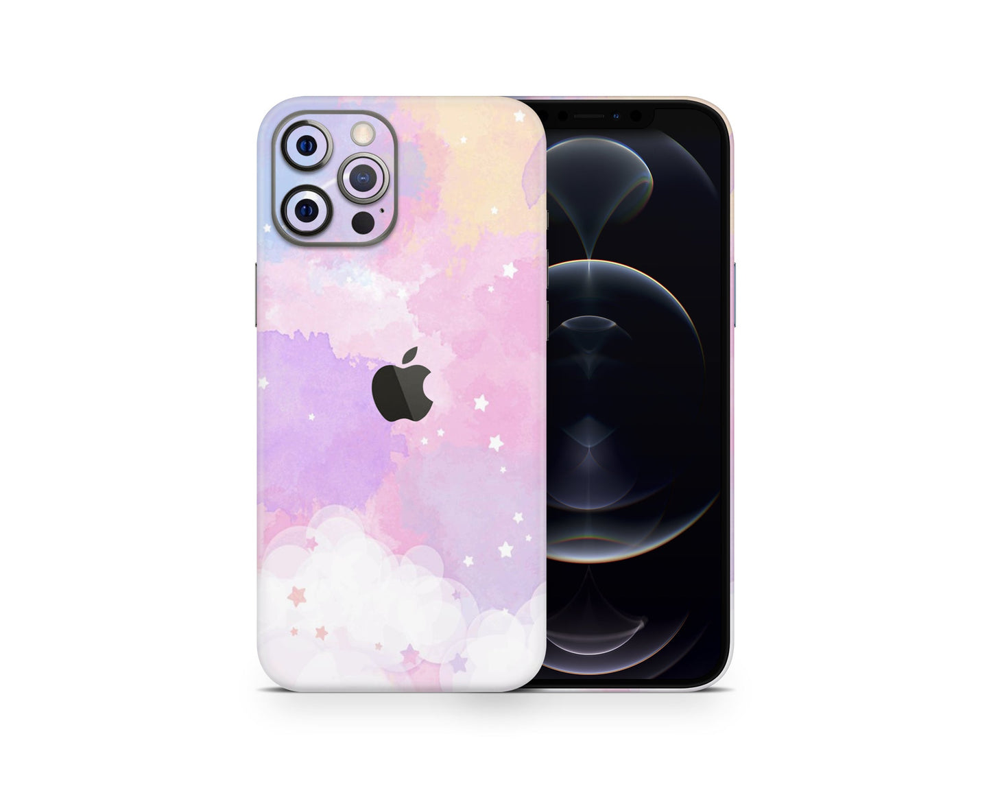 Lux Skins iPhone Pastel Rainbow Watercolor Clouds iPhone 13 Pro Max Skins - Art Artwork Skin