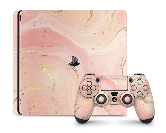 Lux Skins PS4 Ethereal Peach Pink Marble PS4 Skins - Pattern Marble Skin