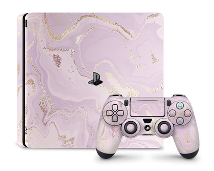 Lux Skins PS4 Ethereal Lavender Gold Marble PS4 Skins - Pattern Marble Skin