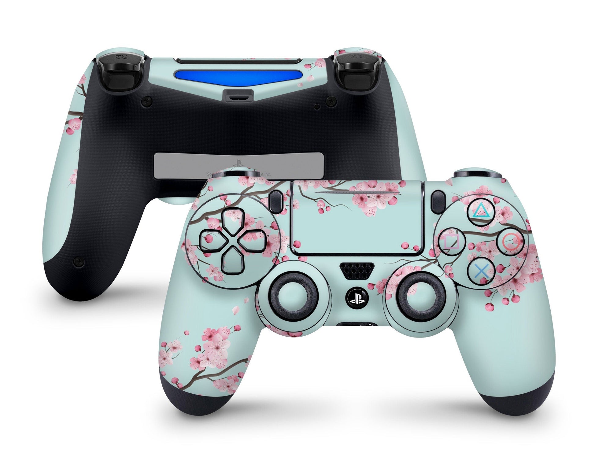 Lux Skins PS4 Controller Cherry Blossom TealSkins - Art Floral Skin