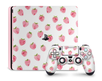 Lux Skins PS4 Strawberry Pattern Cute PS4 Skins - Pattern Fruits Skin