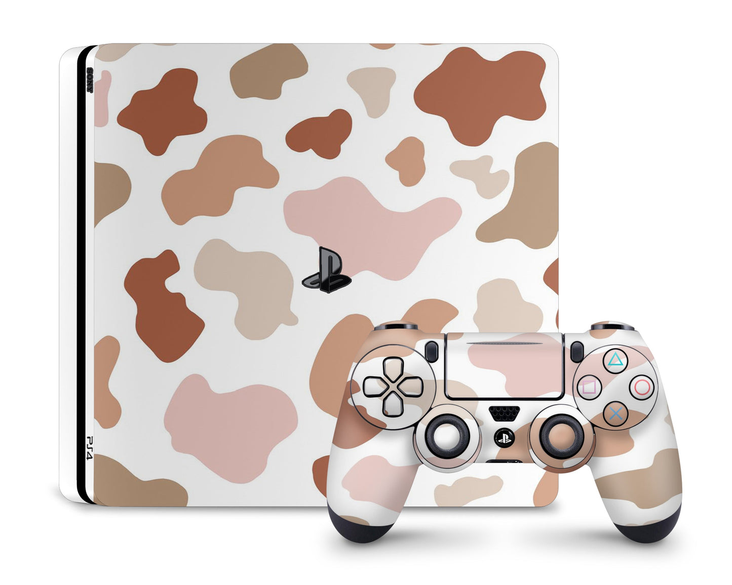 Lux Skins PS4 Beige Pink Cow Print PS4 Skins - Art Animals Skin