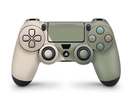 Lux Skins PS4 Two Tone Wild Sage Green Cream PS4 Skins - Solid Colours Colour Blocking Skin