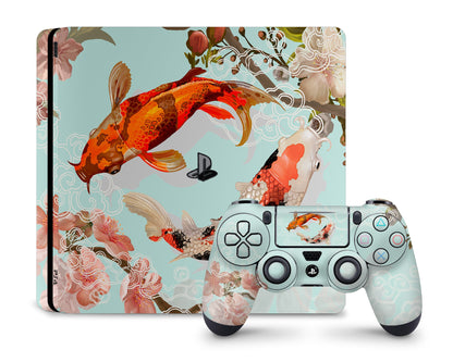 Lux Skins PS4 Yin Yang Koi Rose Light PS4 Skins - Art Artwork Skin