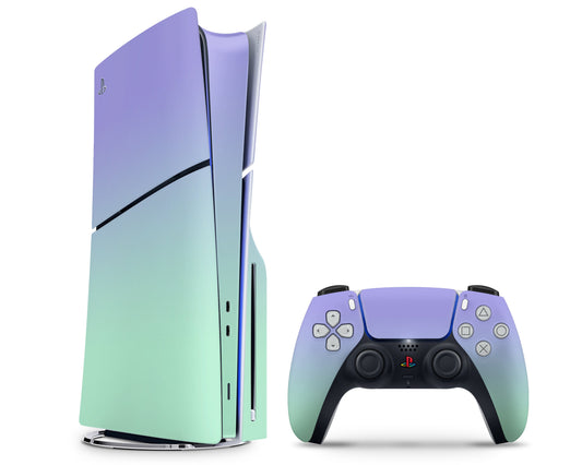 Lux Skins PS5 Slim Pastel Lavender Green Gradient PS5 Slim Skins - Solid Colours Gradient Skin