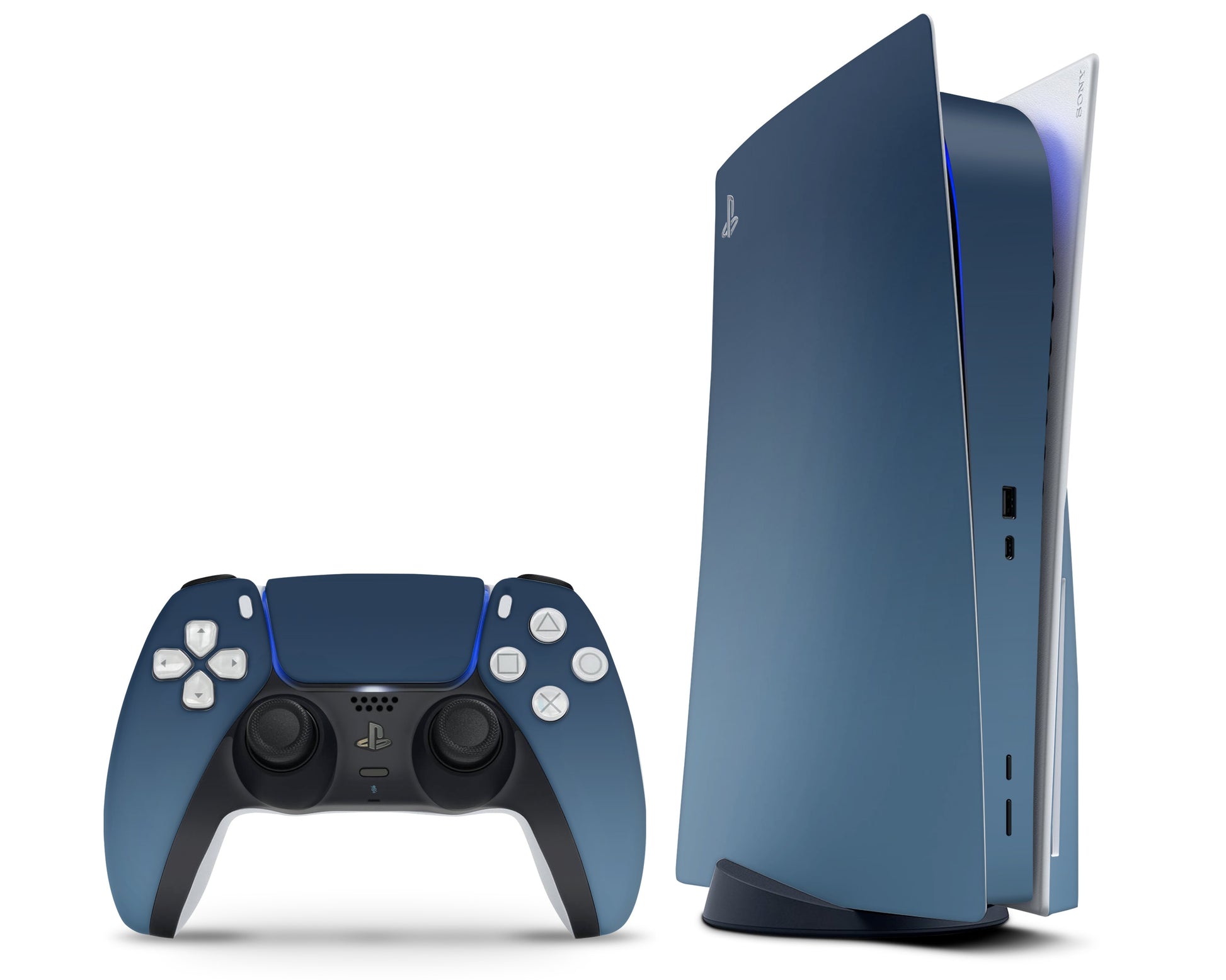 Lux Skins PS5 Navy Blue Gradient PS5 Skins - Solid Colours Gradient Skin