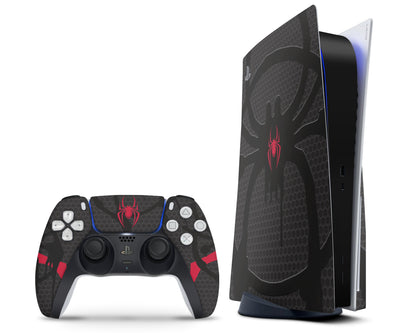 Lux Skins PS5 Black Spiderman Miles Morales PS5 Skins - Pop culture Spiderman Skin