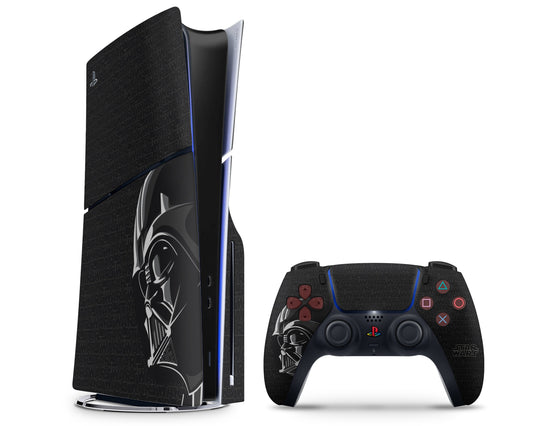 Lux Skins PS5 Slim Star Wars Darth Vader Black PS5 Slim Skins - Pop culture Star Wars Skin