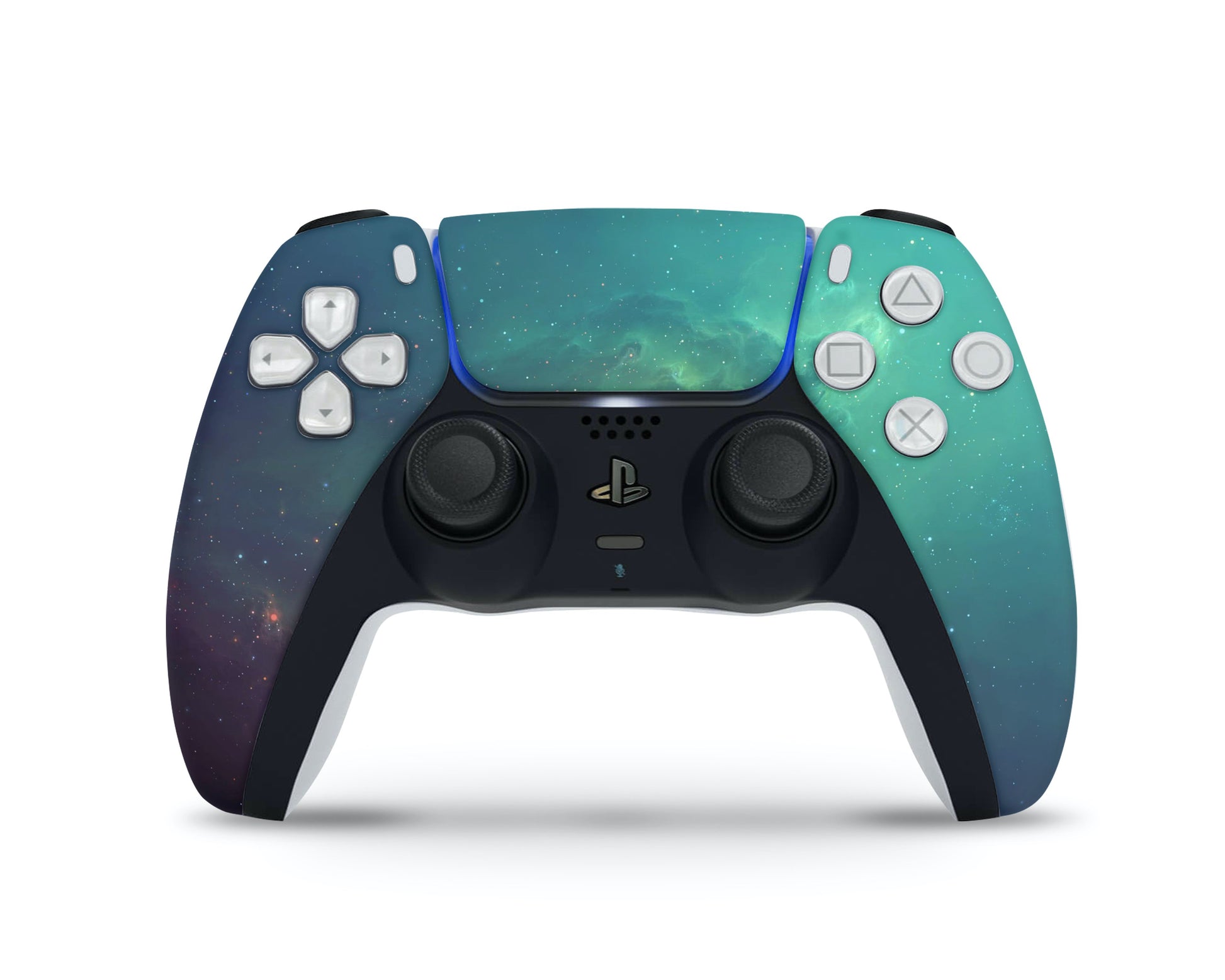 Lux Skins PS5 Green Stardust Galaxy PS5 Skins - Pattern Galaxy Skin