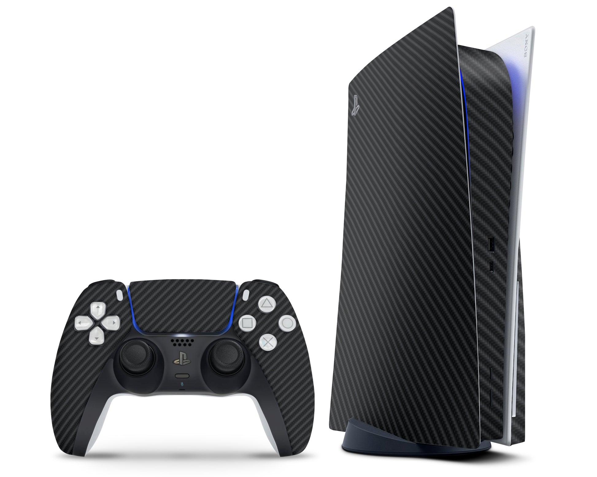 Lux Skins PS5 Black Carbon Fibre PS5 Skins - Pattern Texture Skin