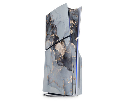 Lux Skins PS5 Slim Ethereal Gold Marble PS5 Slim Skins - Pattern Marble Skin