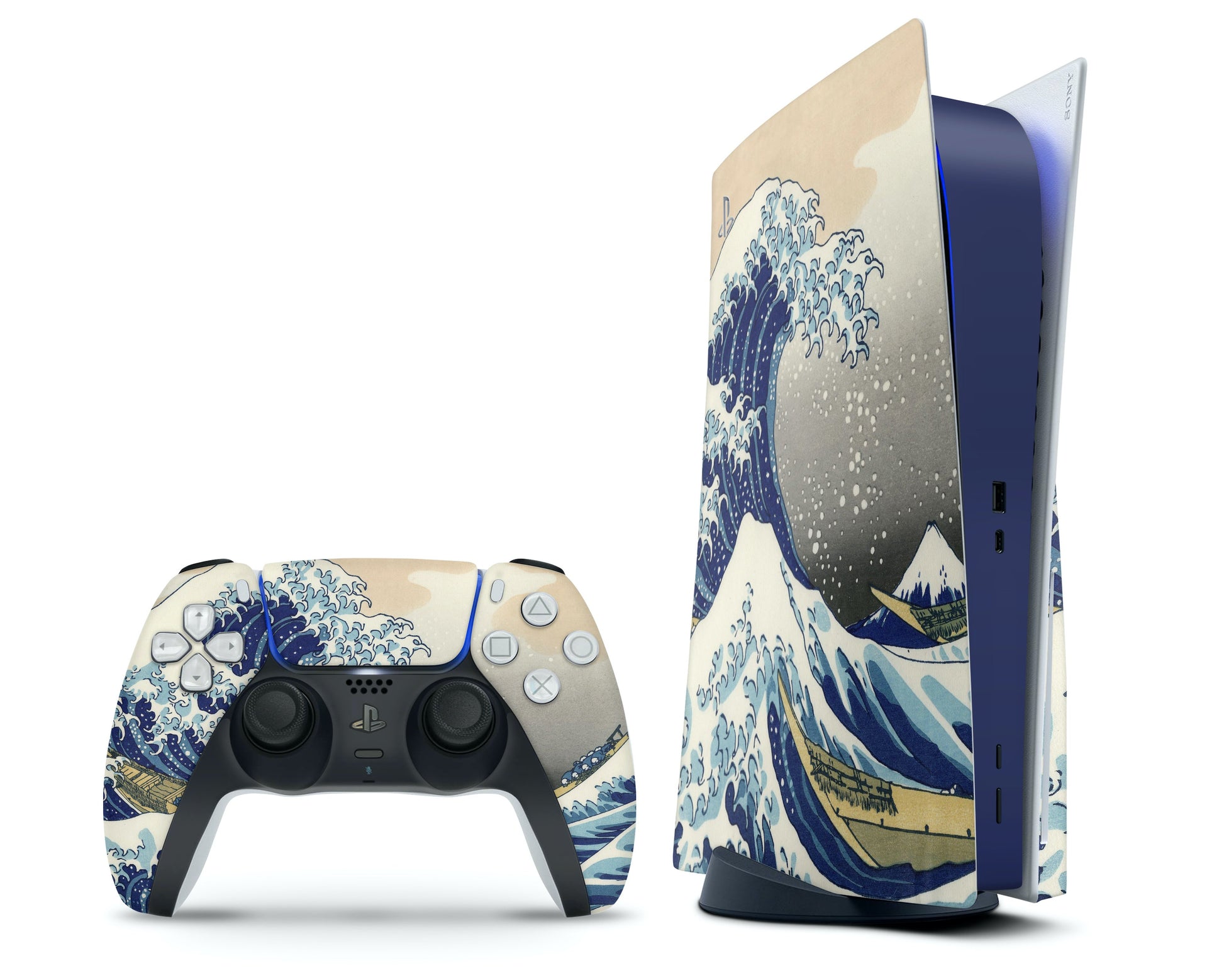 Lux Skins PS5 Great Wave off Kanagawa PS5 Skins - Art Artwork Skin