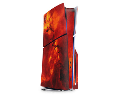 Lux Skins PS5 Slim Red Stardust Galaxy PS5 Slim Skins - Pattern Galaxy Skin