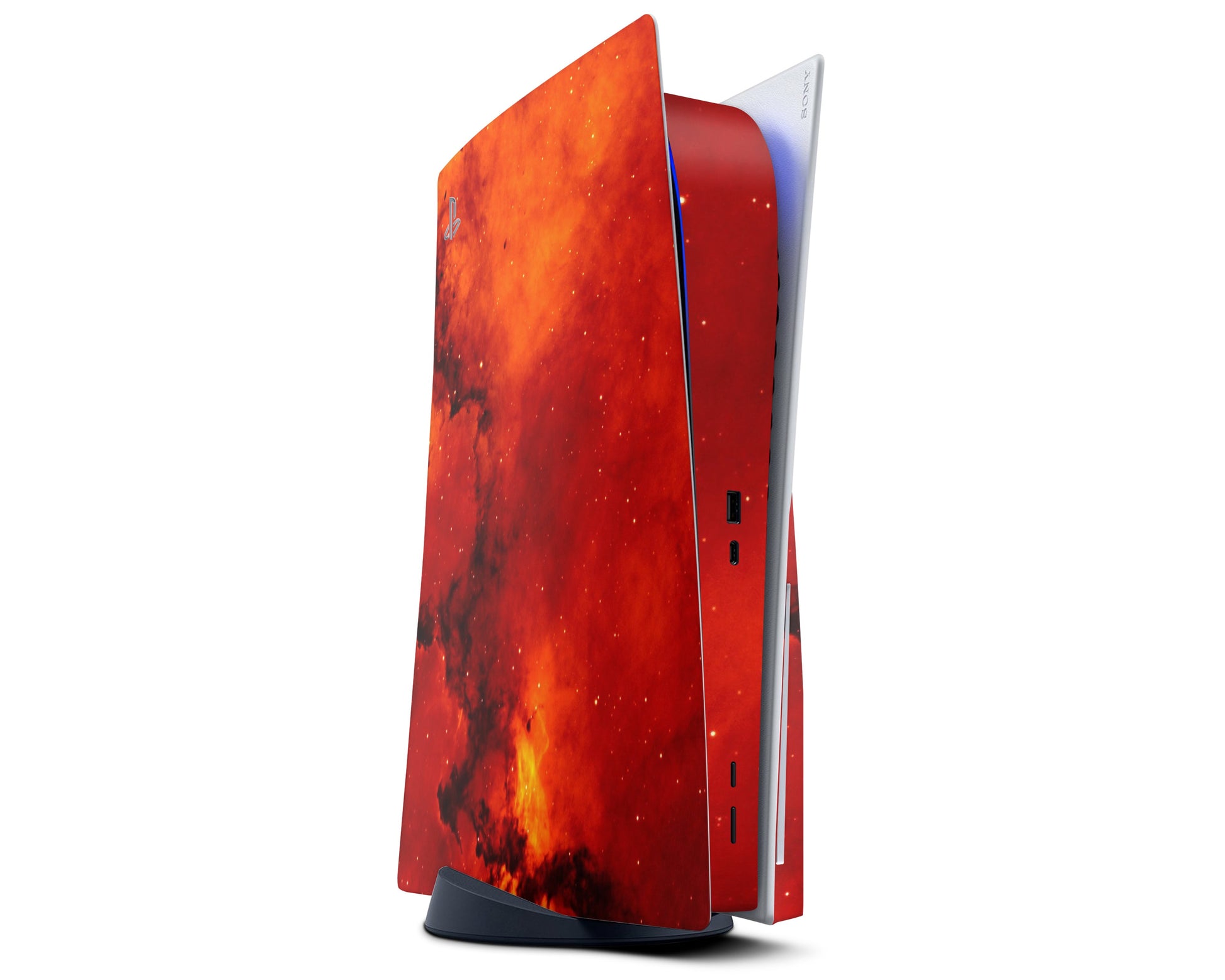 Lux Skins PS5 Red Stardust Galaxy PS5 Skins - Pattern Galaxy Skin