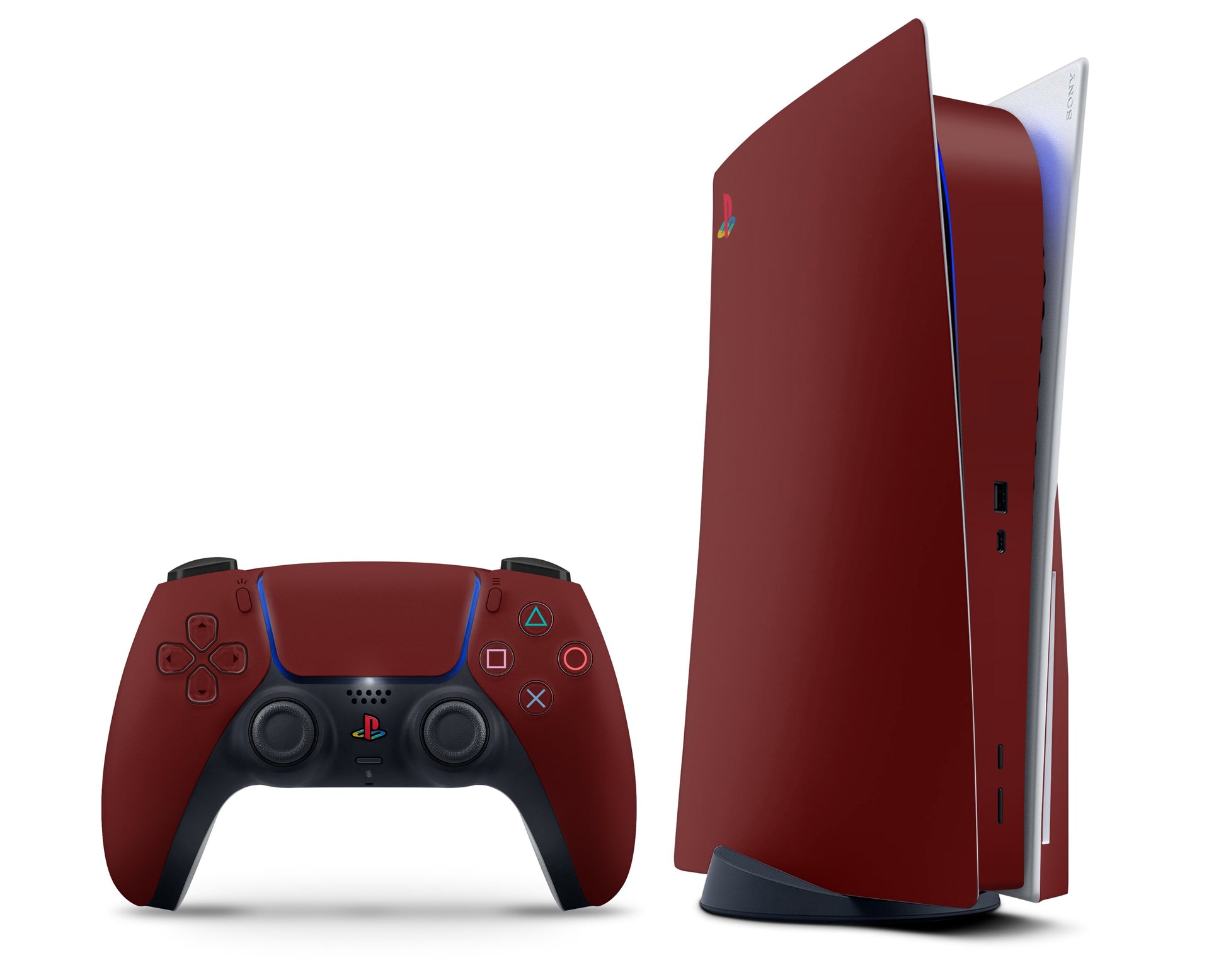 Lux Skins PS5 Classic Red Retro PS5 Skins - Solid Colours Retro Skin