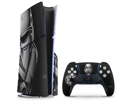 Lux Skins PS5 Slim Star Wars Stormtrooper Black PS5 Slim Skins - Pop culture Star Wars Skin