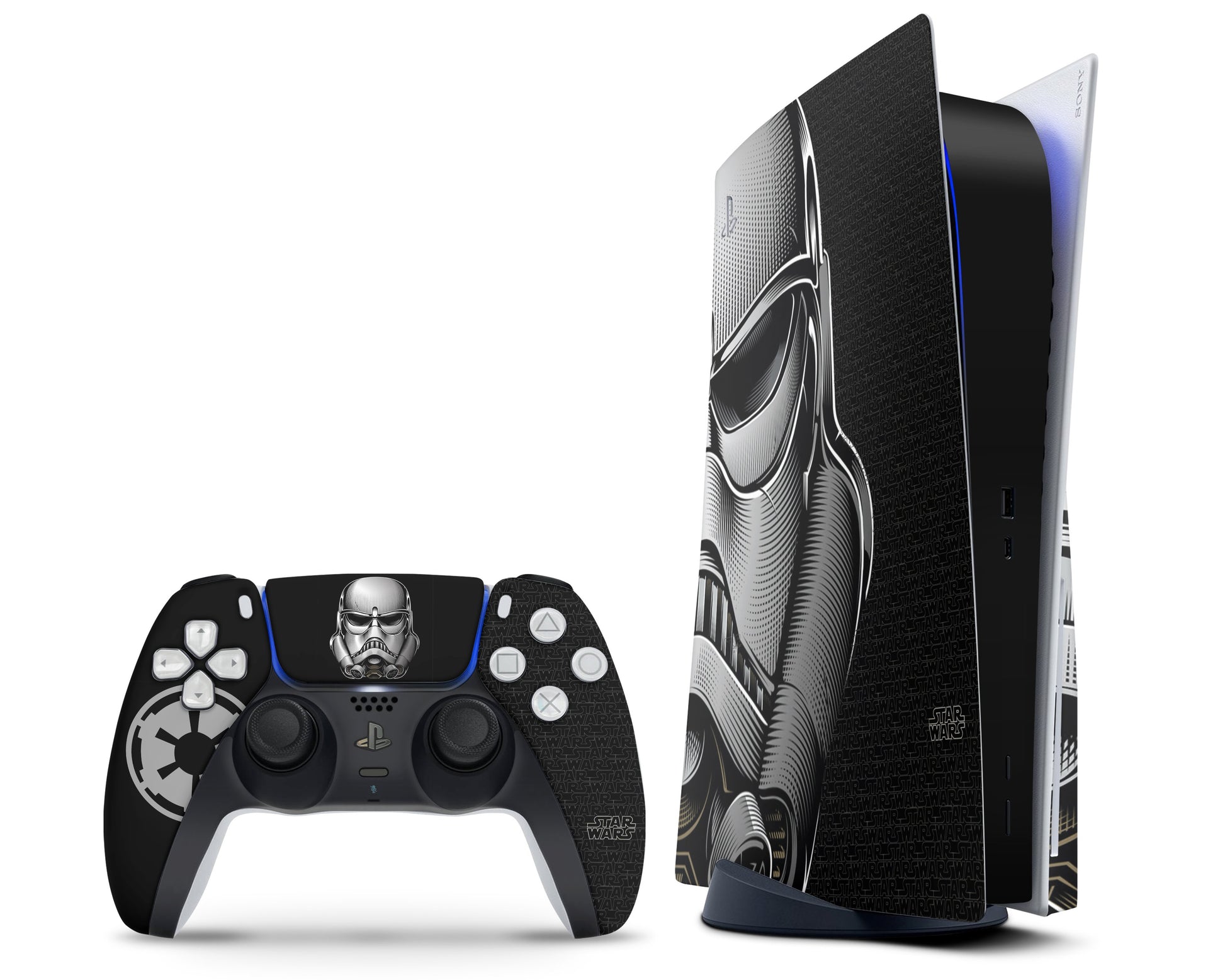 Lux Skins PS5 Star Wars Stormtrooper Black PS5 Skins - Pop culture Star Wars Skin