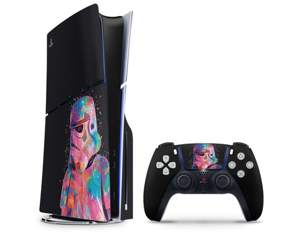 Lux Skins PS5 Slim Star Wars Stormtrooper Confetti PS5 Slim Skins - Pop culture Star Wars Skin