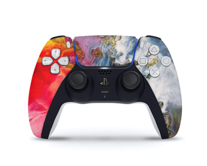 Lux Skins PS5 Ethereal Cosmos Red Gold Marble PS5 Skins - Pattern Marble Skin