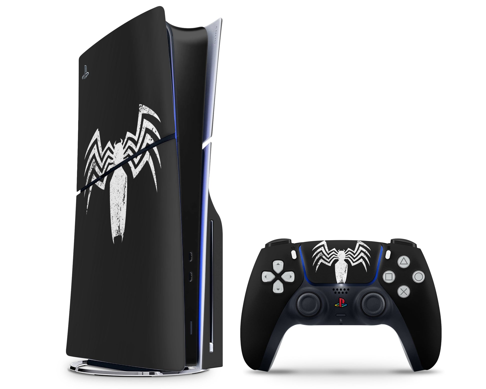 Lux Skins PS5 Slim Black Spiderman Logo PS5 Slim Skins - Pop culture Spiderman Skin