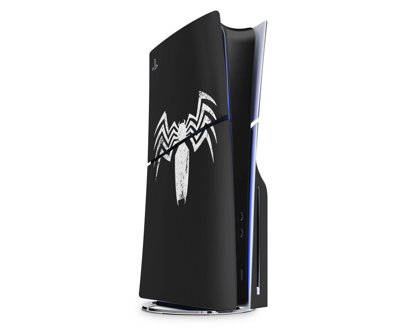 Lux Skins PS5 Slim Black Spiderman Logo PS5 Slim Skins - Pop culture Spiderman Skin