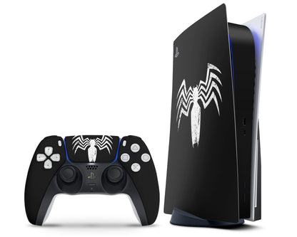 Lux Skins PS5 Black Spiderman Logo PS5 Skins - Pop culture Spiderman Skin