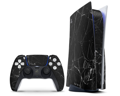 Lux Skins PS5 Black Marble PS5 Skins - Pattern Marble Skin