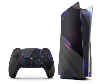 Lux Skins PS5 Neon Galatic Slate Black PS5 Skins - Pattern Texture Skin