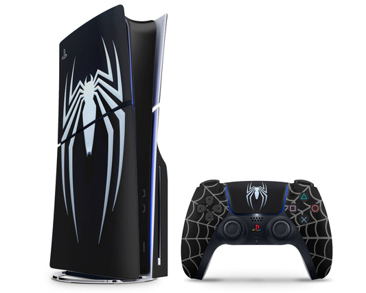 Lux Skins PS5 Slim Black Marvel Spider-man 2 PS5 Slim Skins - Pop culture Spiderman Skin