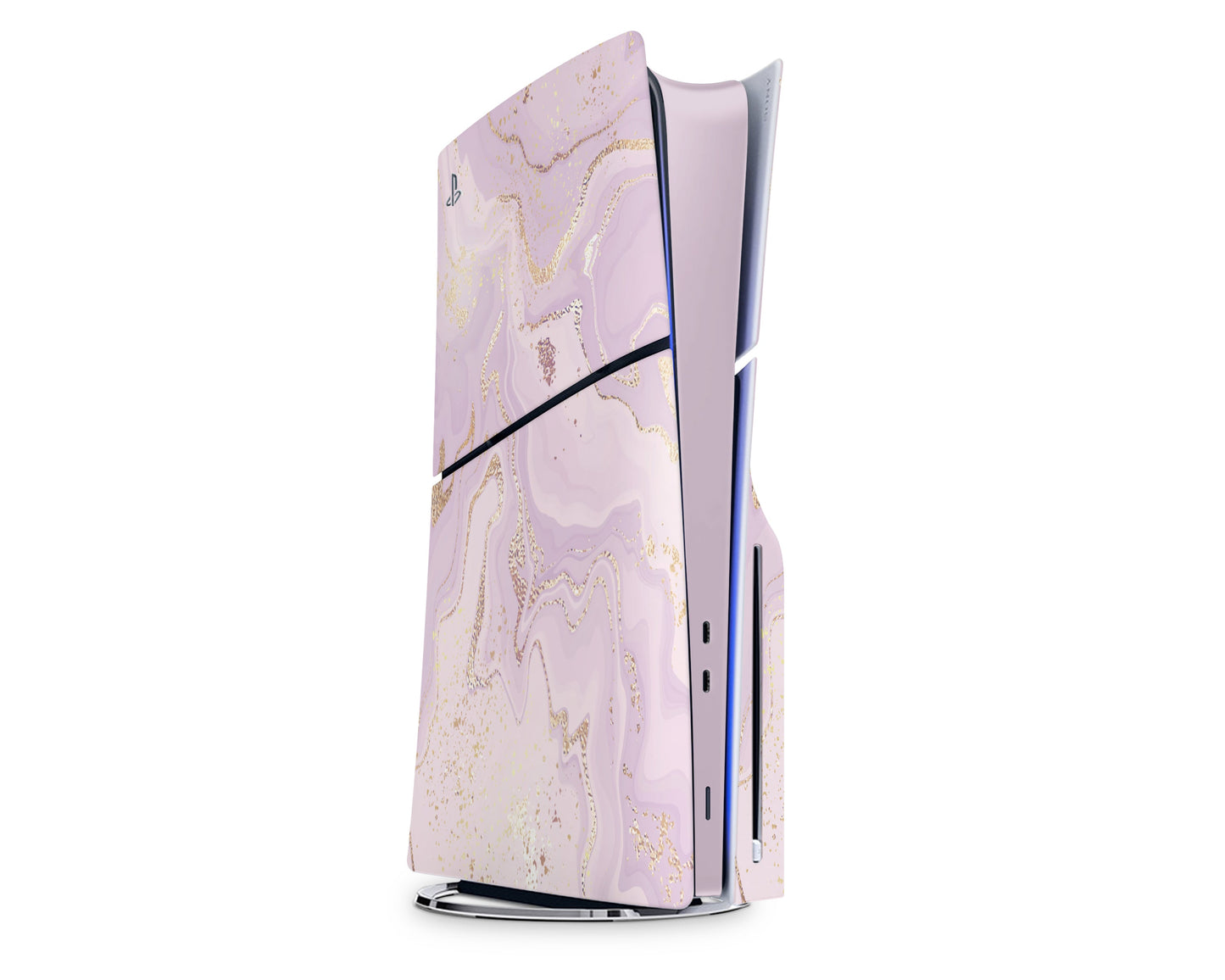 Lux Skins PS5 Slim Ethereal Lavender Gold Marble PS5 Slim Skins - Pattern Marble Skin