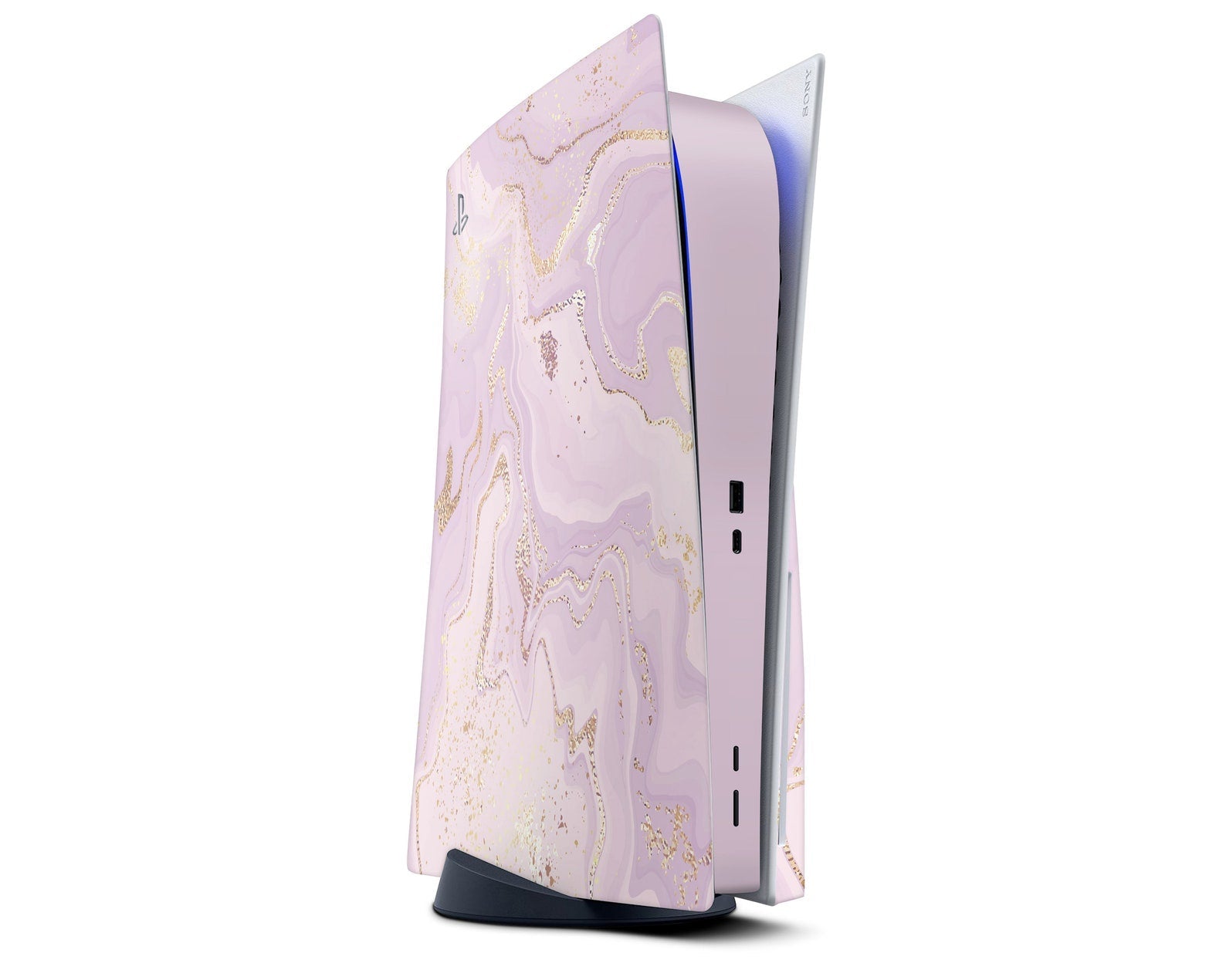 Lux Skins PS5 Ethereal Lavender Gold Marble PS5 Skins - Pattern Marble Skin