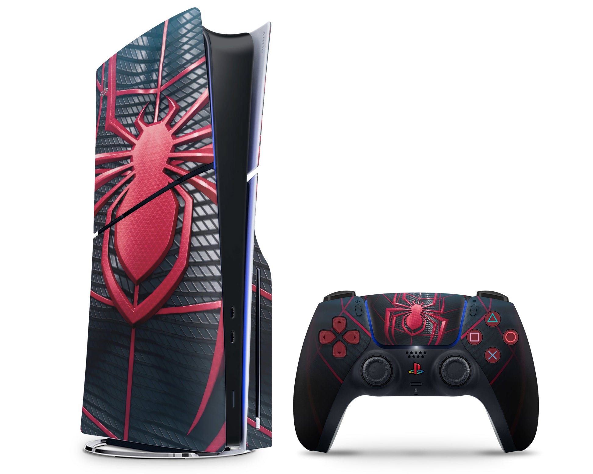 Lux Skins PS5 Slim Marvel SpiderMan 2 PS5 Slim Skins - Pop culture Spiderman Skin