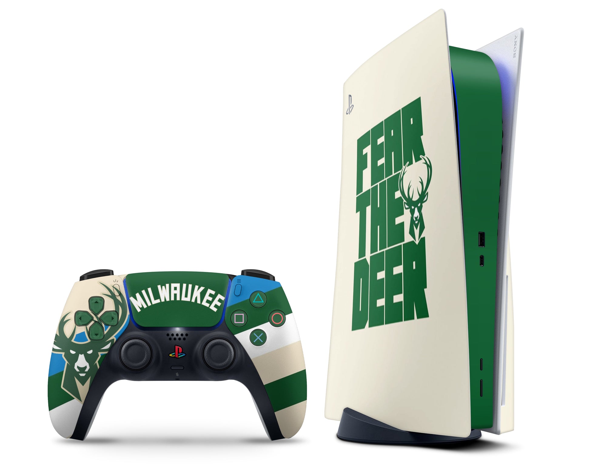 Lux Skins PS5 Milwaukee Bucks PS5 Skins - Sports Basketball Skin