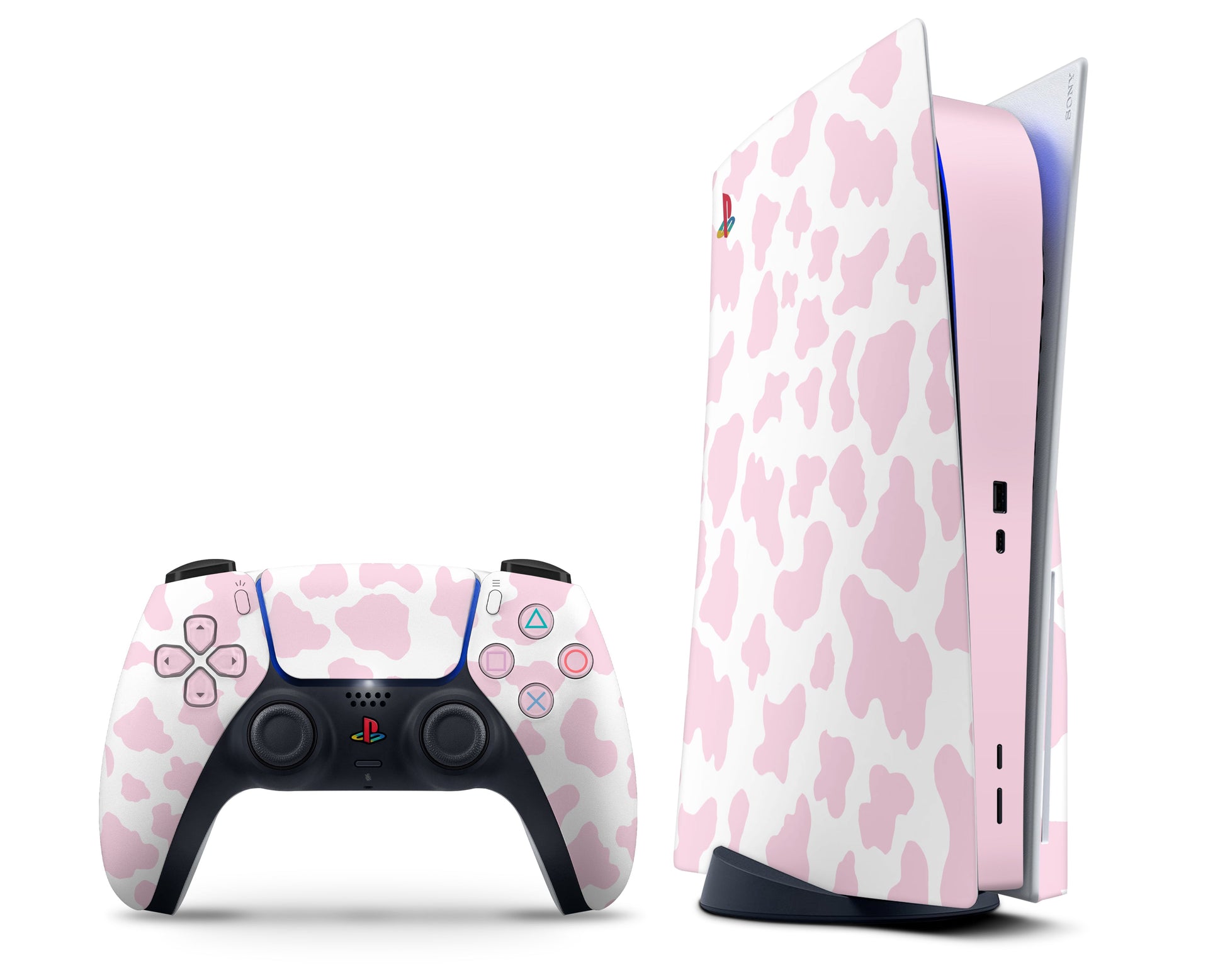 Lux Skins PS5 Strawberry Milk Cow Print PS5 Skins - Art Animals Skin