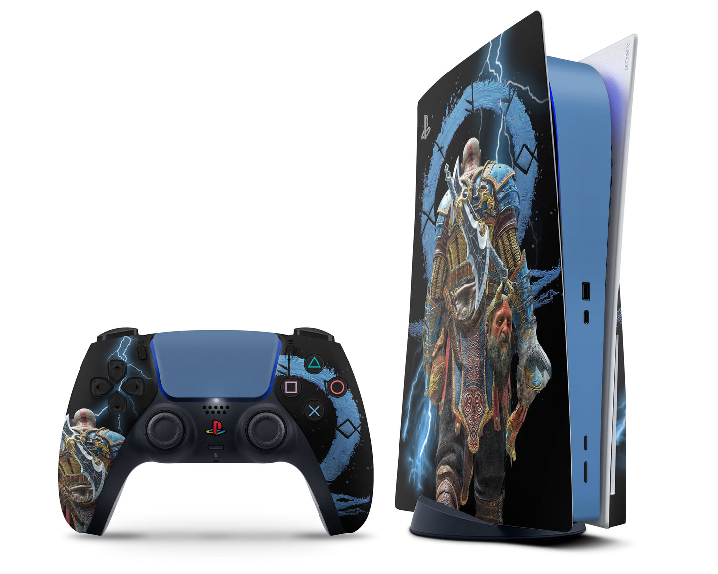 Lux Skins PS5 God of War Ragnarok Electric Black PS5 Skins - Pop culture God of War Skin