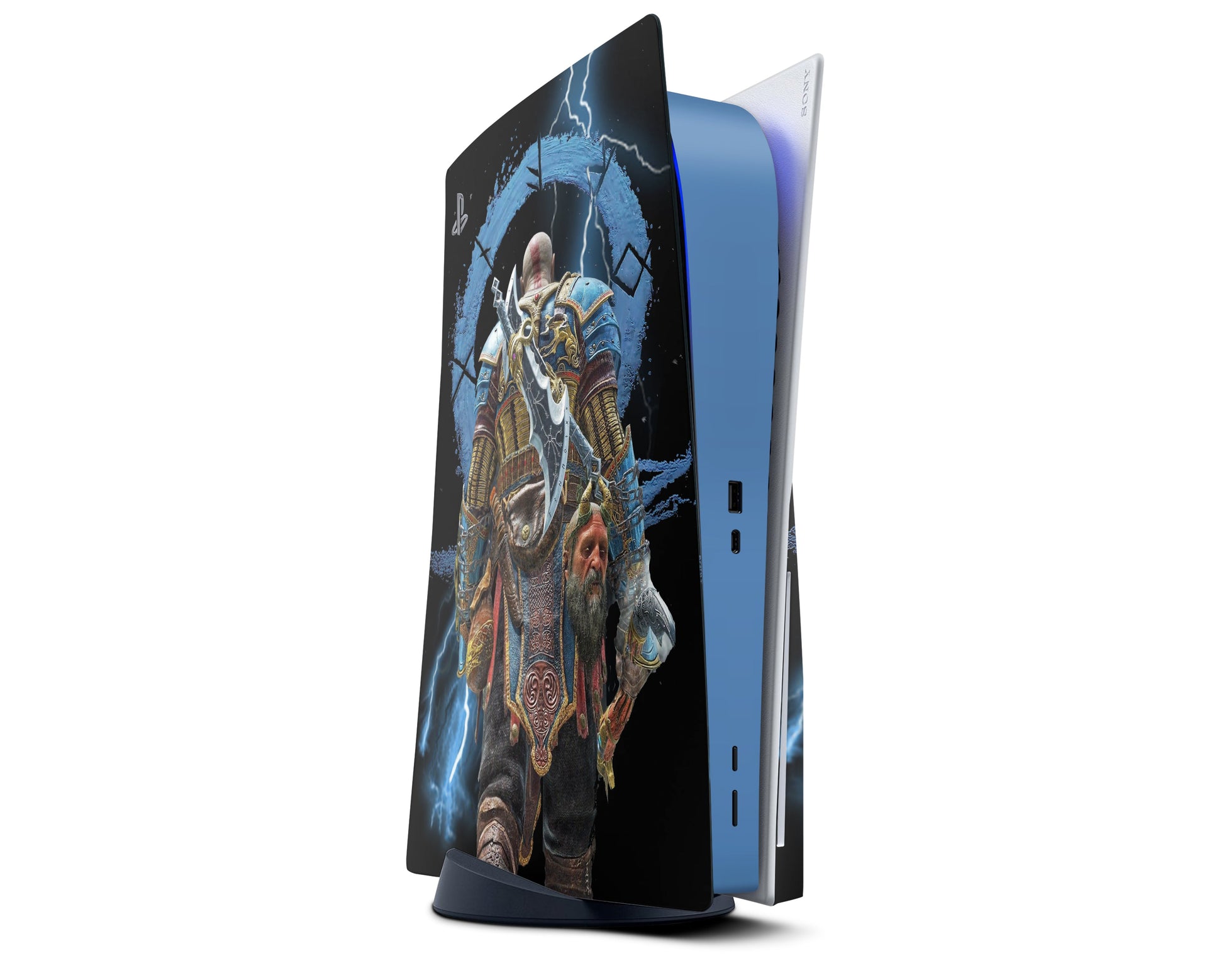 Lux Skins PS5 God of War Ragnarok Electric Black PS5 Skins - Pop culture God of War Skin