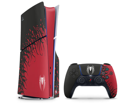 Lux Skins PS5 Slim Spiderman 2 Limited Edition Inspired PS5 Slim Skins - Pop culture Spiderman Skin