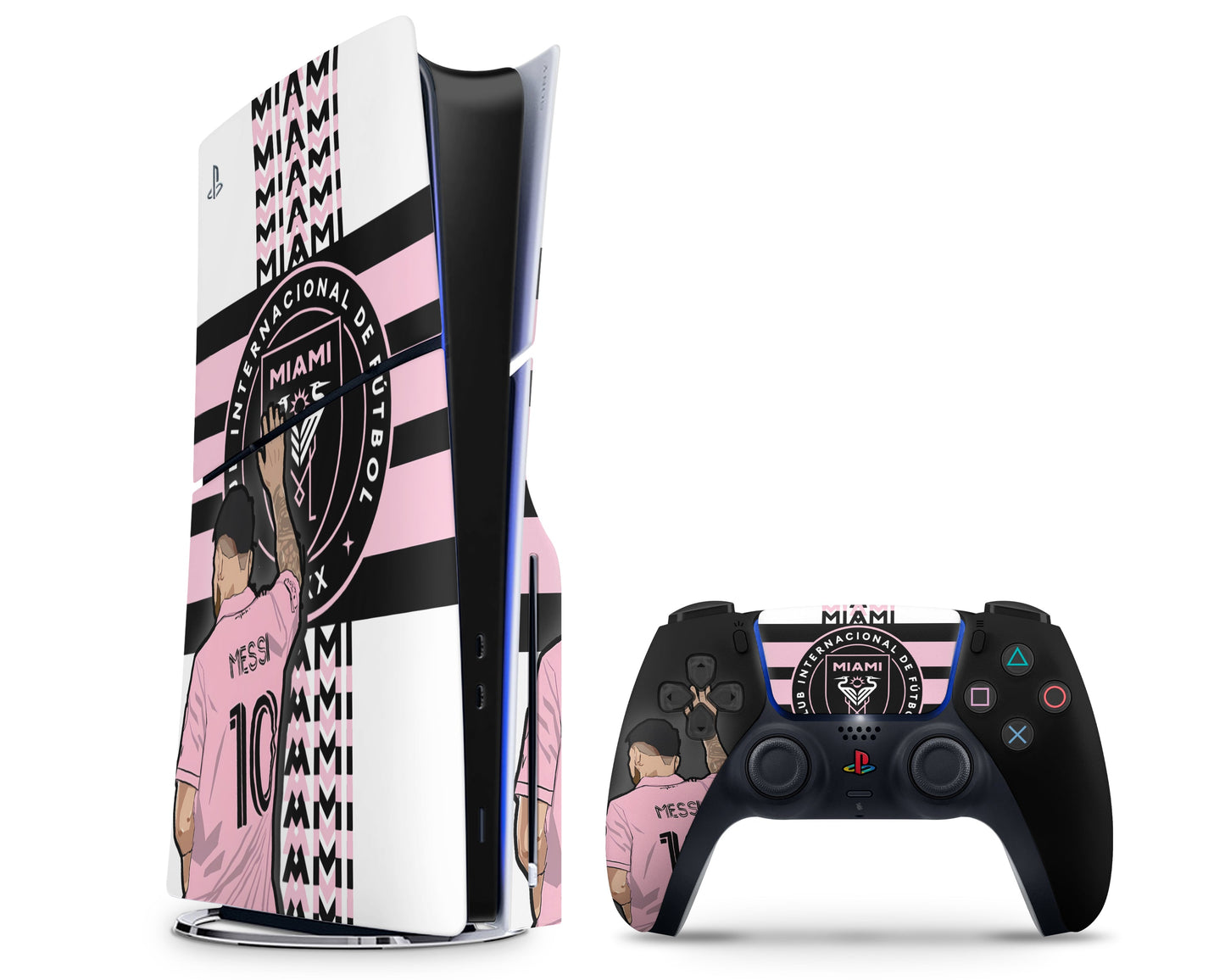 Lux Skins PS5 Slim Inter Miami Lionel Messi PS5 Slim Skins - Sports Soccer Skin