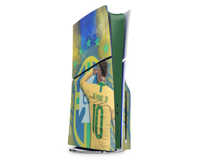 Lux Skins PS5 Slim Brazil Neymar Junior PS5 Slim Skins - Sports Soccer Skin