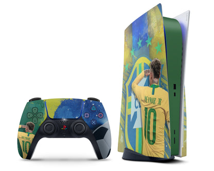 Lux Skins PS5 Brazil Neymar Junior PS5 Skins - Sports Soccer Skin